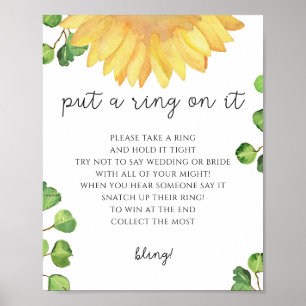 Poster Les tournesols mettent une bague sur le jeu