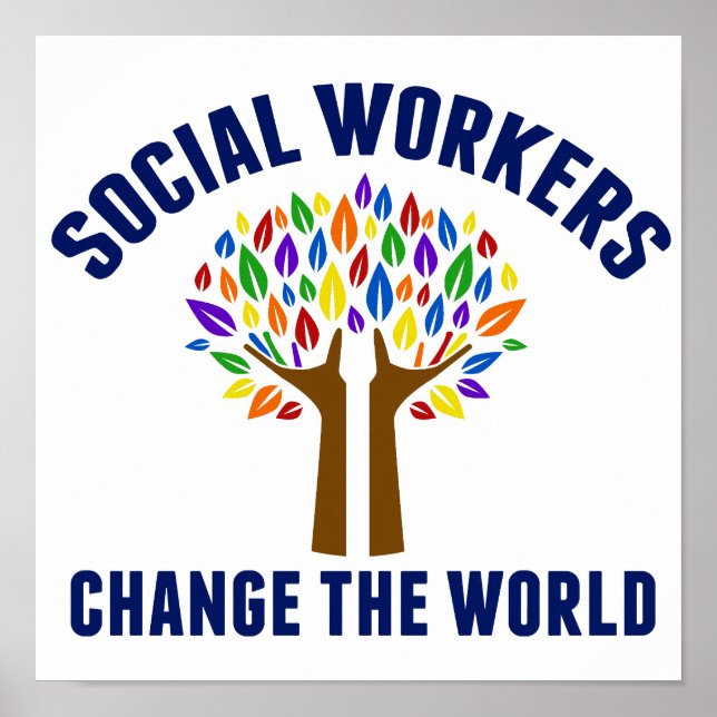Poster Les travailleurs sociaux changent le Bureau mondia (Devant)