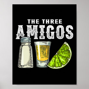 Poster Les Trois Amigos Sel De Chaux Tequila Drôle Cinco 