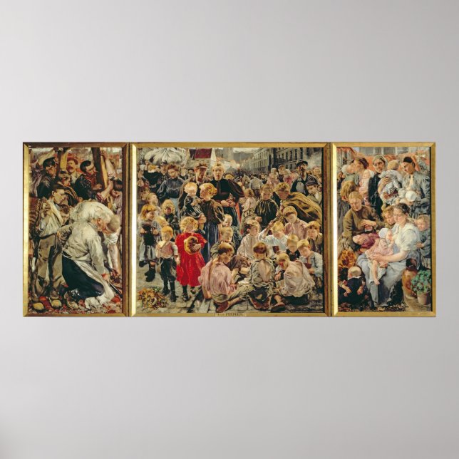 Poster Les trois ans d'un travailleur, 1895 (Devant)