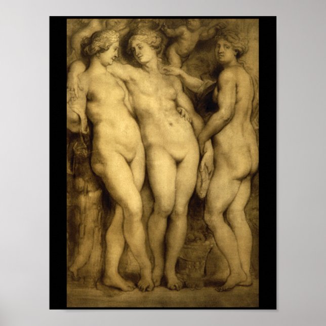 Poster Les trois grâces'_Études des maîtres (Devant)