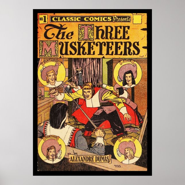 Poster Les trois mousquetaires Alexandre Dumas Comic Book (Devant)
