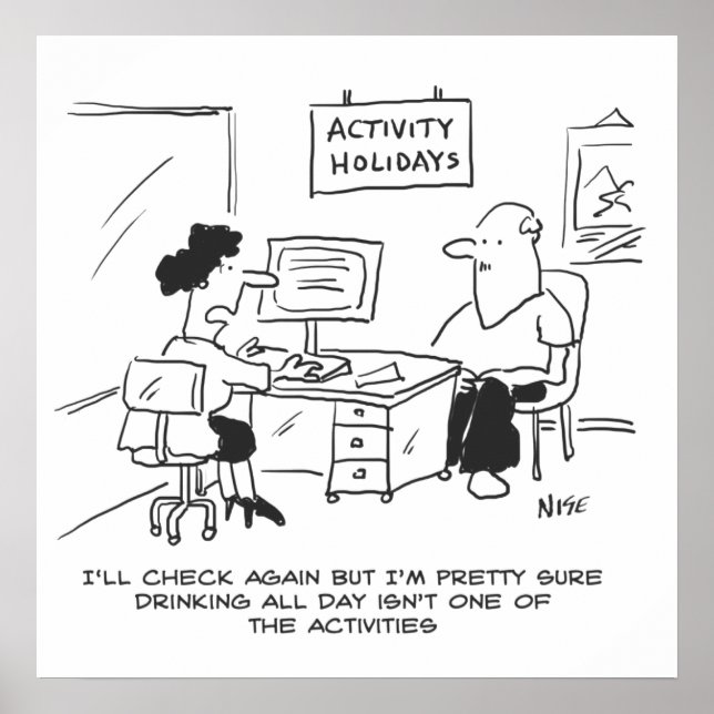 Poster Les vacances d'activités n'incluent pas de boire t (Devant)