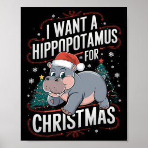 Poster Les Vacances Hippo Un Souhait De Noël