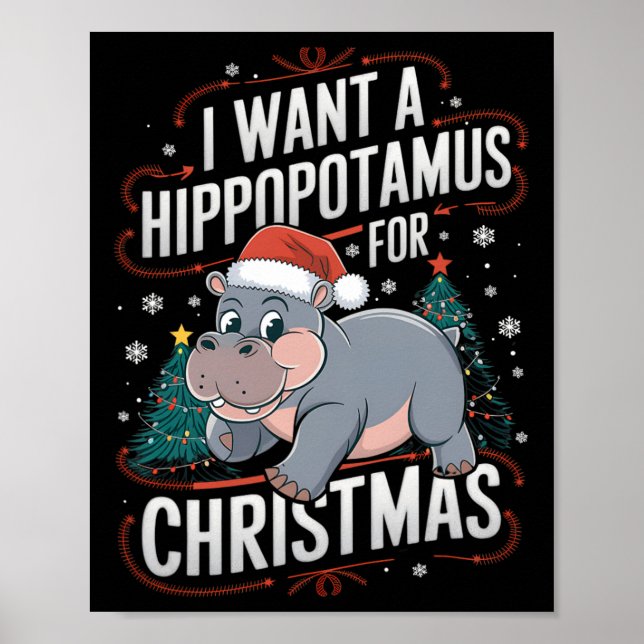 Poster Les Vacances Hippo Un Souhait De Noël (Devant)