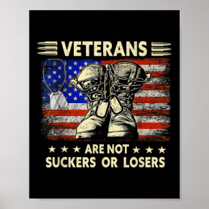 Poster Les Vétérans Tee - shirt Mens Ne Sont Pas Perdants