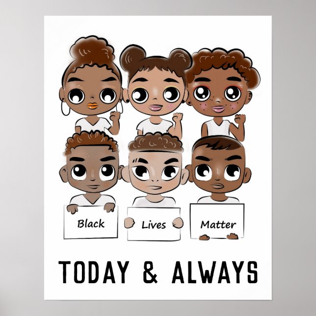 Poster Les vies noires comptent aujourd'hui et toujours (Devant)
