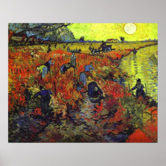 Poster Les vignobles rouges