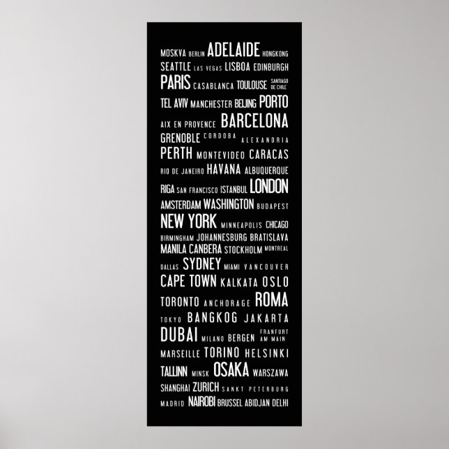Poster Les villes du monde (Devant)