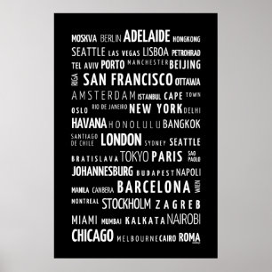 Poster Les villes du monde