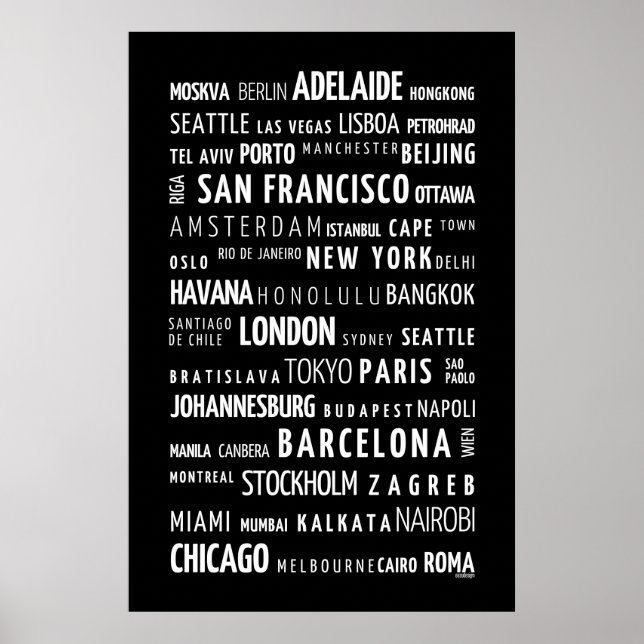 Poster Les villes du monde (Devant)