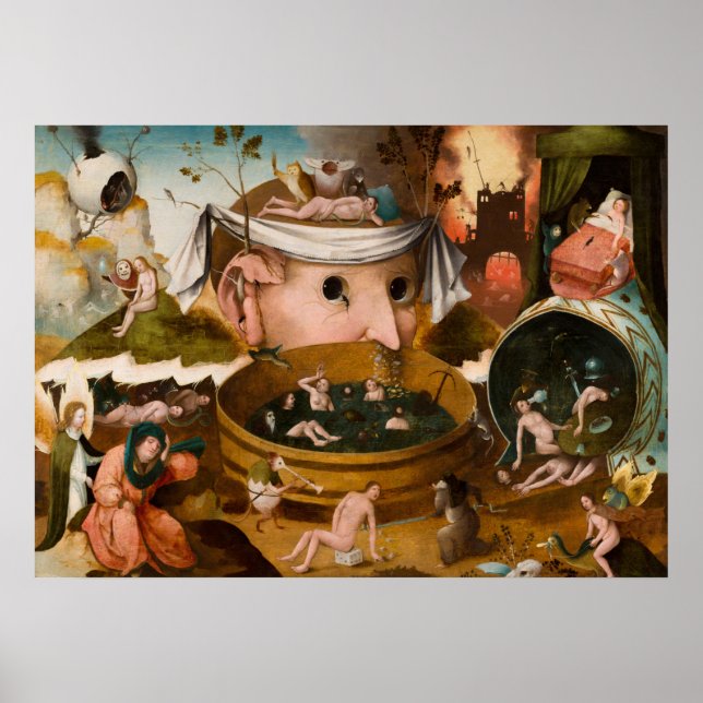 Poster Les Visions de Tondal, 1479 par Hieronymus Bosch (Devant)