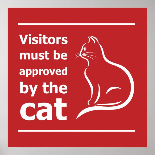 Poster Les visiteurs doivent être approuvés par le chat (Devant)