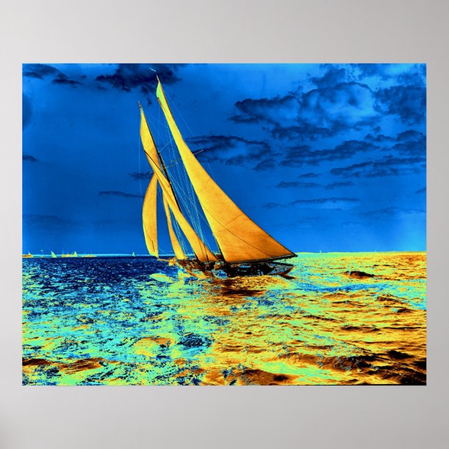Poster Les voiles d'or de Schooner Ariel 1899 (Devant)