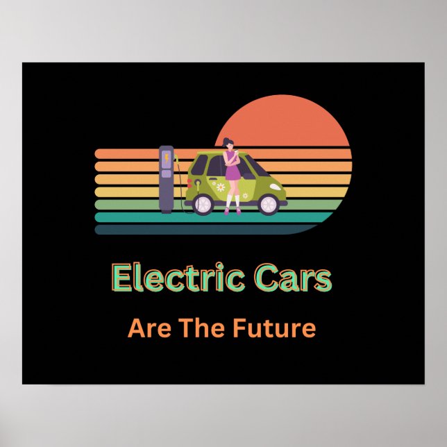 Poster Les voitures électriques fantastiques sont l'aveni (Devant)