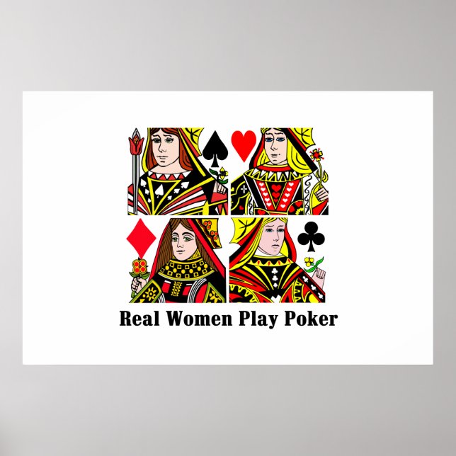 Poster Les vraies femmes jouent au poker (Devant)