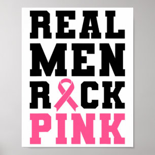 Poster Les vrais hommes Rock rose cancer du sein Sensibil