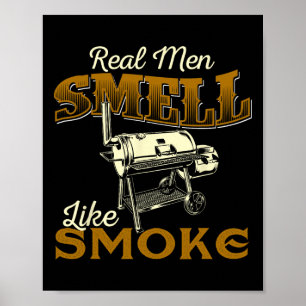 Poster Les vrais hommes sentent la fumée - Pitmaster Bbq