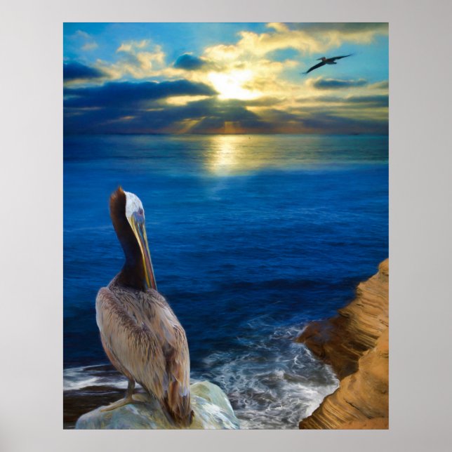 POSTER LES YEUX ENSOLEILLÉS D'UN PELICAN (Devant)