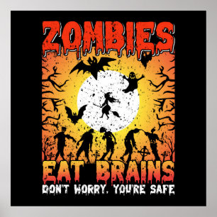 Poster Les zombies mangent le cerveau