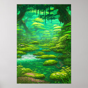 Poster Les zones humides verdoyantes