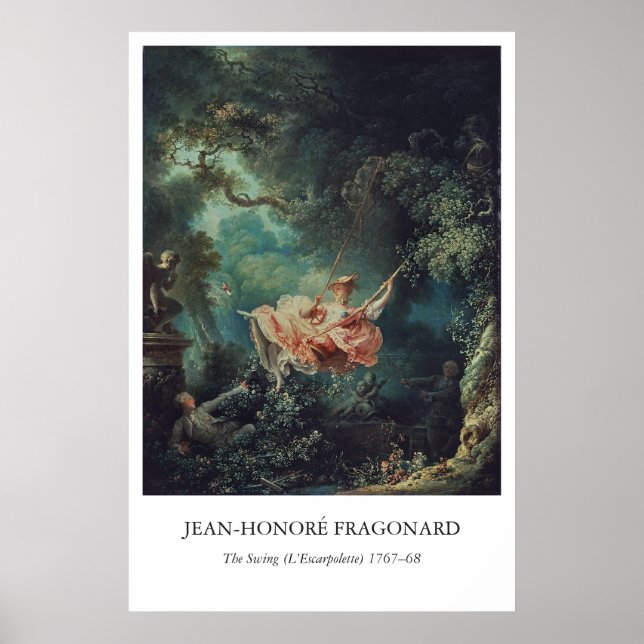 Poster L'Escarpolette de Fragonard – Art rococo (Devant)