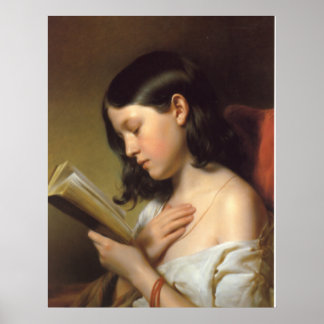 Poster Lesendes Mädchen