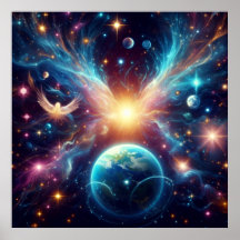 L'espace extra-atmosphérique sur un mur 24x24 vive