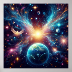 Poster L'espace extra-atmosphérique sur un mur 24x24 vive