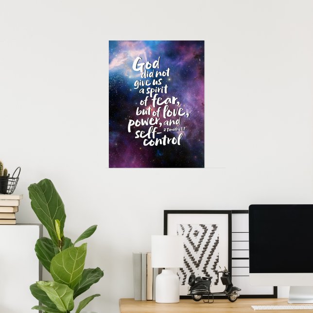 Poster L'Esprit d'Amour de DIEU - AUCUNE PEUR - Verse de  (Bureau à domicile)