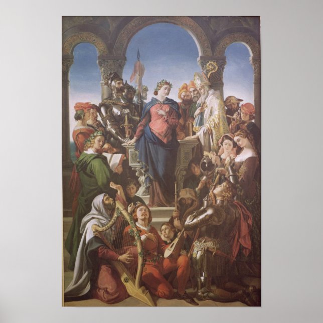 Poster L'esprit de chevalerie, vers 1845 (Devant)