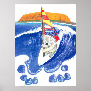 Poster L'esprit de l'Australie - surfer de vent d'ours de