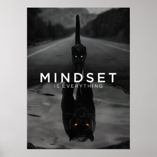 Poster L'Esprit Est Tout - Panthère Chat Noir Eau