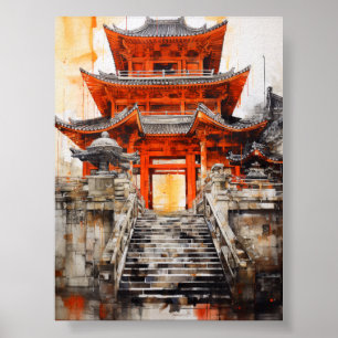 Poster L'essence de l'architecture asiatique - Poste arti