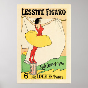 Poster Lessive Figaro Soap Lessive Détergent Vieux Paris 