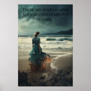 Poster - Lessons In A Storm Woman on the Beach