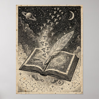 Poster L'estampe d'art Le Grand Livre Étoilé