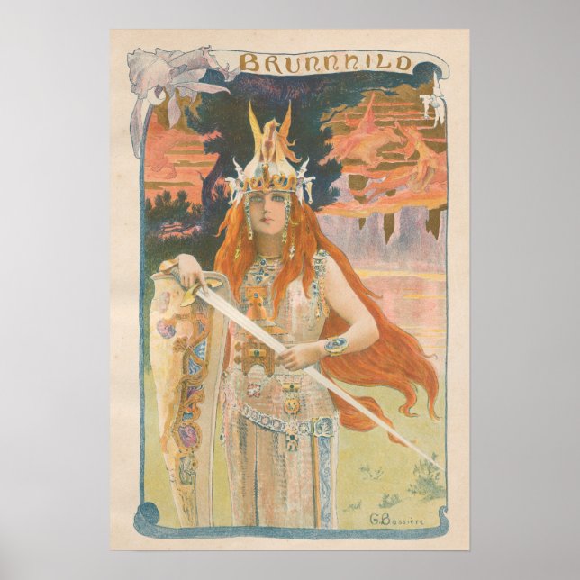 Poster L'Estampe Moderne : Brunnhild, Gaston Bussiere (Devant)
