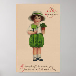 Poster Let Erin Remember Vintage St. Patrick's Day