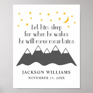 Poster Let Him Sleep Name Nursery Wall Art
