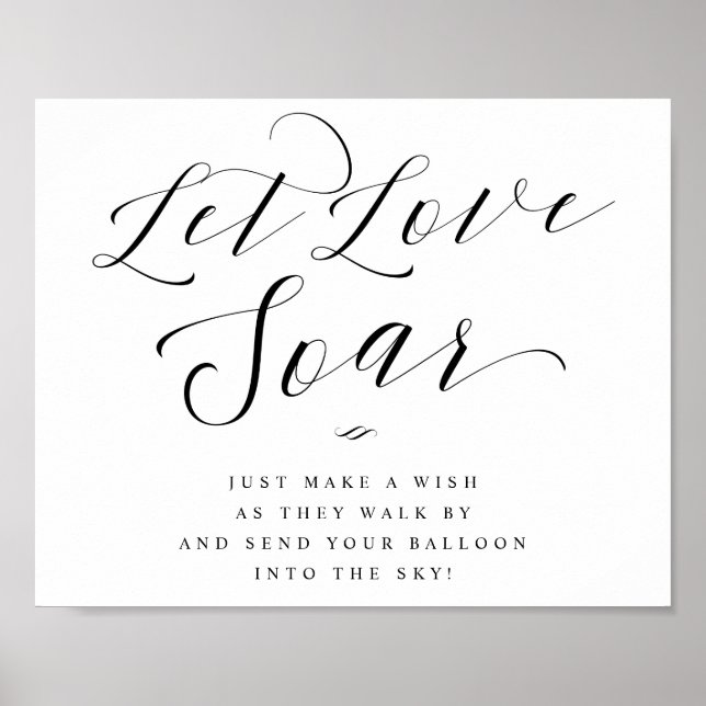 Poster Let Loar Soar Balloon Send Off Script Mariage Sign (Devant)