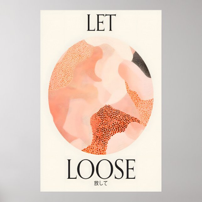 Poster Let Loose Art Print Abstract Peach Gradients (Devant)