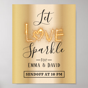 Poster Let Love Sparkle Modern Gold Envoyer Mariage Signa