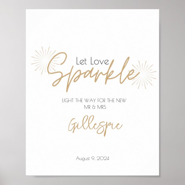 Poster Let Love Sparkle Sparkler Envoyer l'affiche Imprim (Devant)