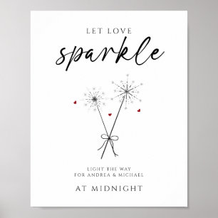 Poster Let Love Sparkle - Sparkler Sendoff Mariage Décont