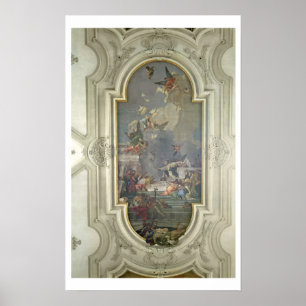 Poster L'établissement du chapelet par St Dominic (fres
