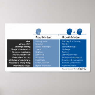 Poster L'état d'esprit de croissance et les comportements