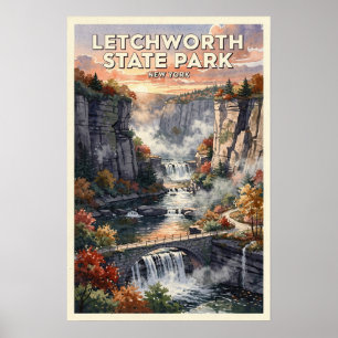 Poster Letchworth State Park New York Voyage Vintage