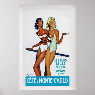 Poster L'été à Monte-Carlo de Jean-Gabriel Domergue