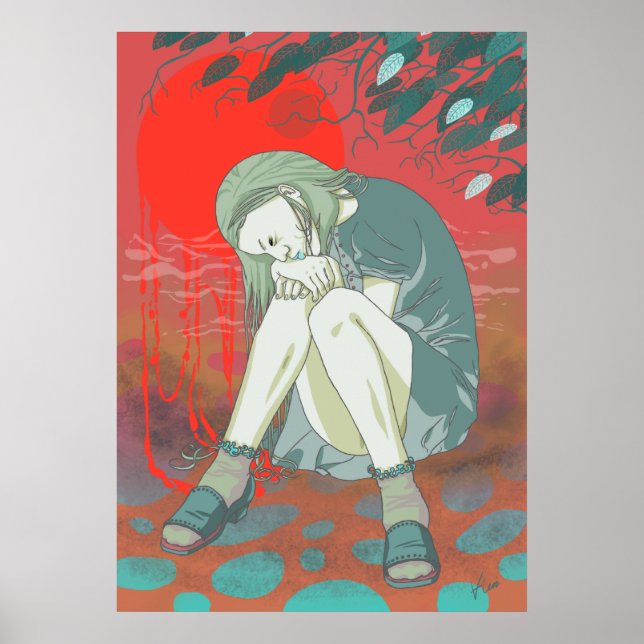 Poster L'été me rend bleu Imprimer (Devant)